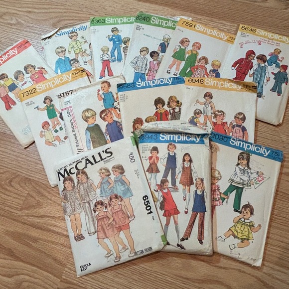 Simplicity Other - Vintage Simplicity McCalls Childrens Sewing Patterns Lot 1960s 1970s Toddler Kid
